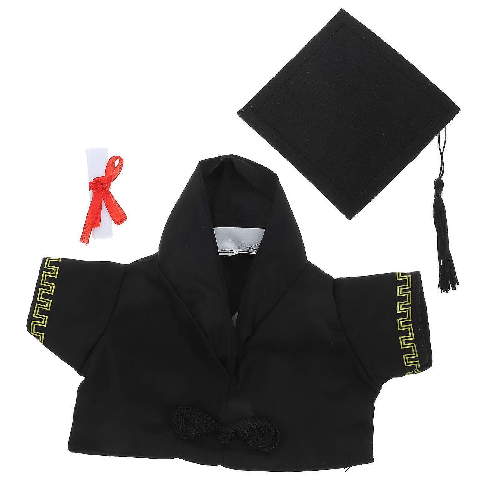 1 Set von Austauschbare Graduierung Bär Kleidung Schöne Puppe Graduierung Kleid Puppe Kleidung Mädchen Puppe Hut