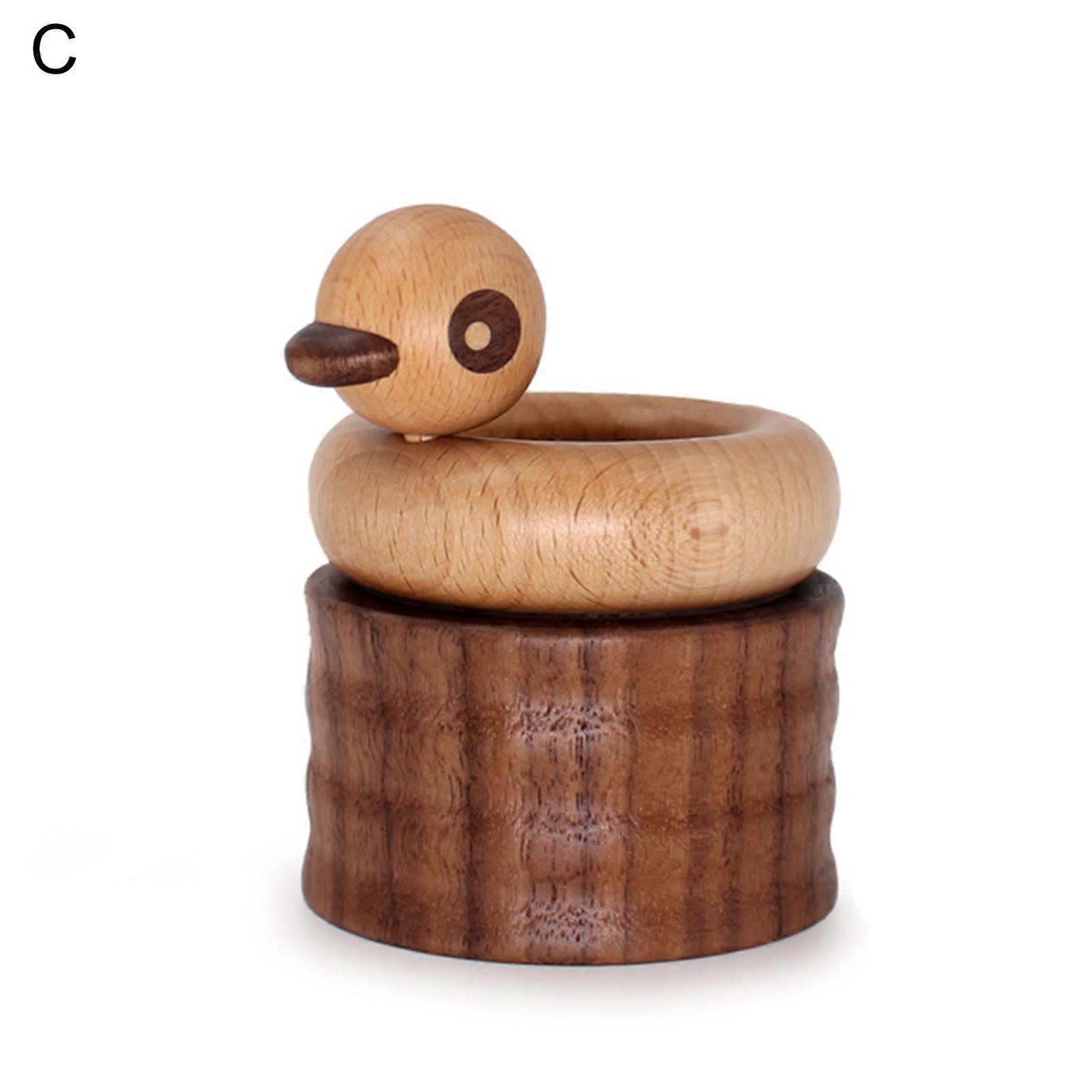 1 Set Hedgehog Penholder Creative Modeling Adorable Appearance Wood Duck Shaped Pen Stationery Container Desk Decoration for Home