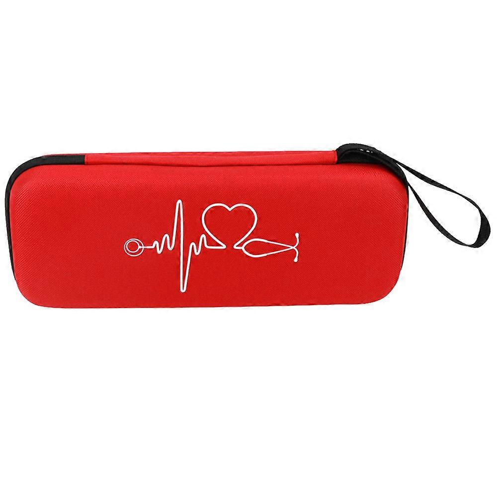 1pc Stethoscope Case Portable Bag Shockproof Stethoscope Box Multifunctional Portable Stethoscope Case Compatible for 3M Lit (Red)