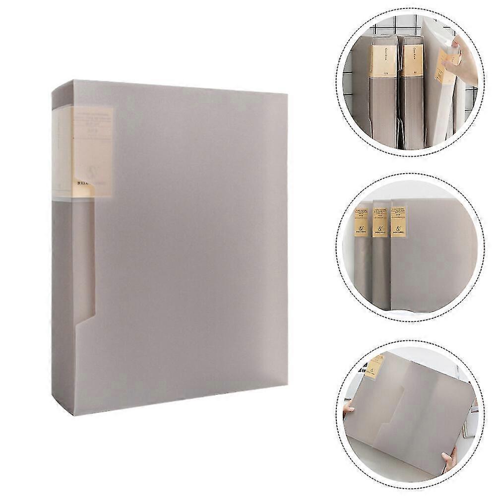 1pc A4 Inserts Folder with Sheel A4 File Folder Paper Music Folder (Grey)