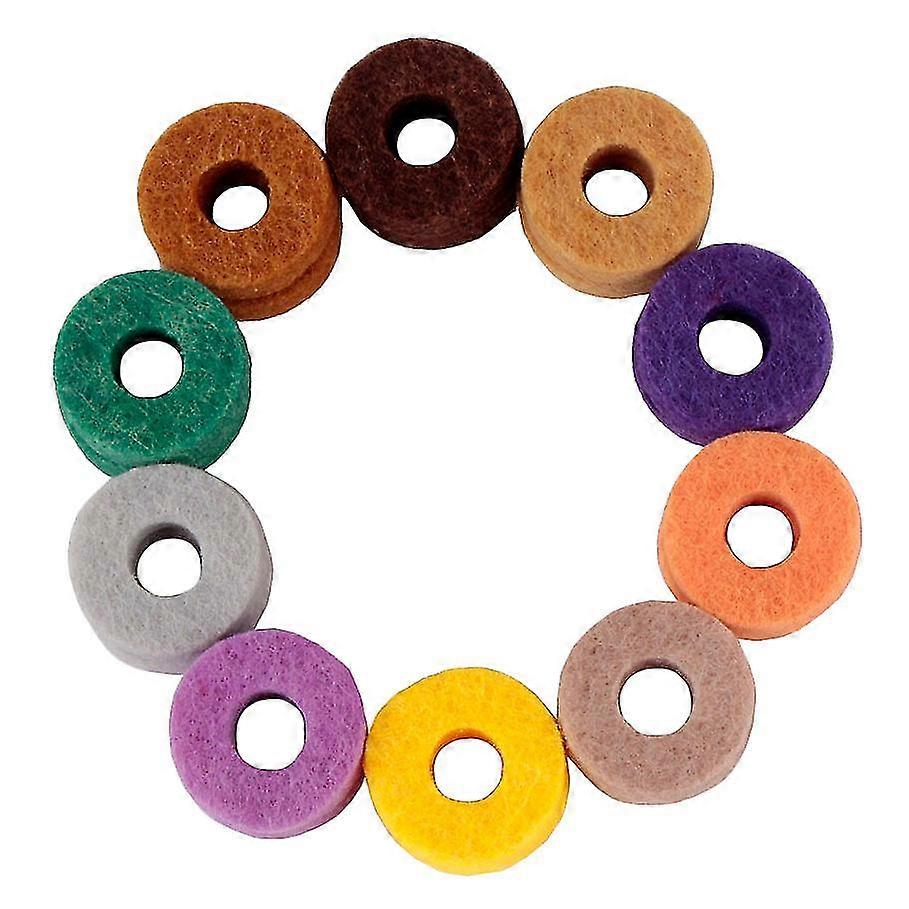 10pcs/ Pack Cymbal Stand Felt Washer Pad Replacement Round Soft For Drum Set Cymbals (random Color