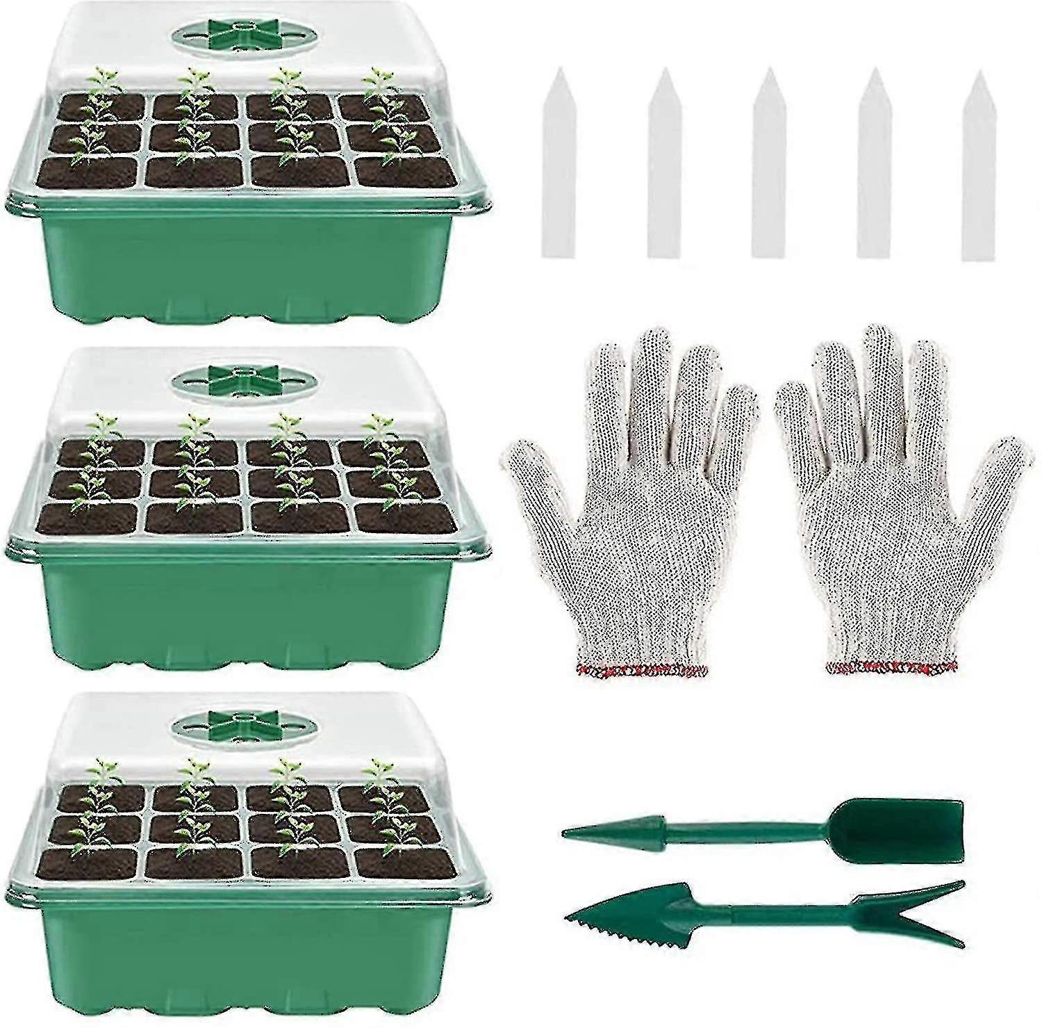 بذور النبات ينمو مربع البذور كاتب مجموعات مع قفازات ملصق ملصقة مجرفة
