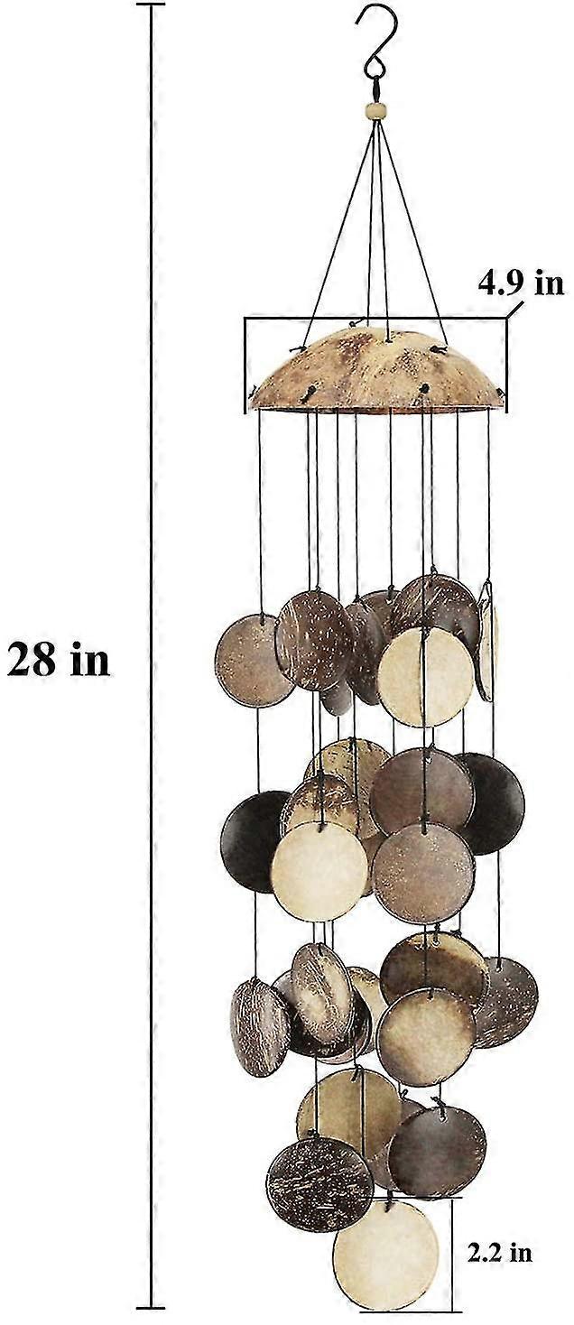 Coconut Shell Outdoor Wind Chimes, Bamboo Wind Chimes For Terrace And Porch Decoration