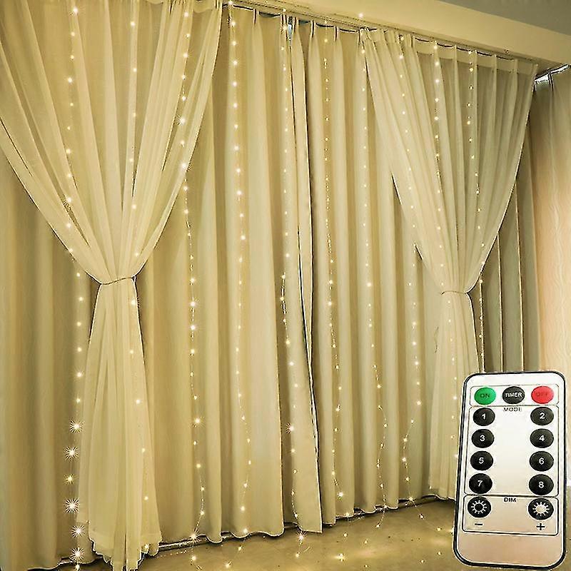 Curtain Cords Light, Waterfall Curtain Light Led Copper Wire 3 * 3 Usb