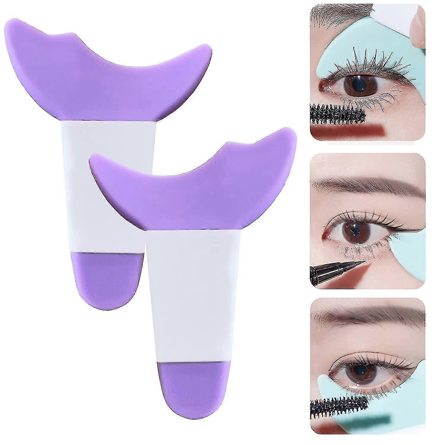 2pcs Mascara Shield Applicator Guard Tool 3 In 1 Eyelash, Eyeshadow, Eyeliner Makeup Tool For Beginners