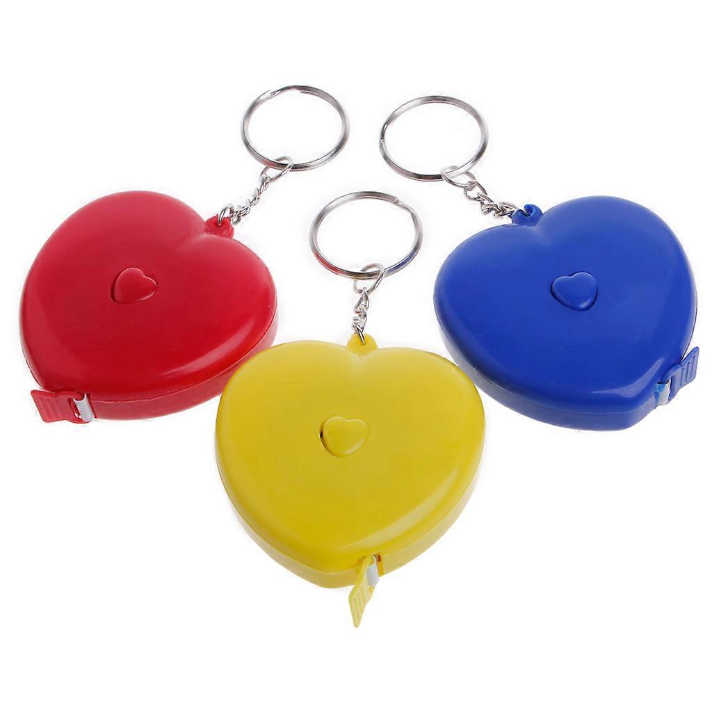  Keychain Portable Retractable Ruler Heart-shaped Tape Measure 1.5m