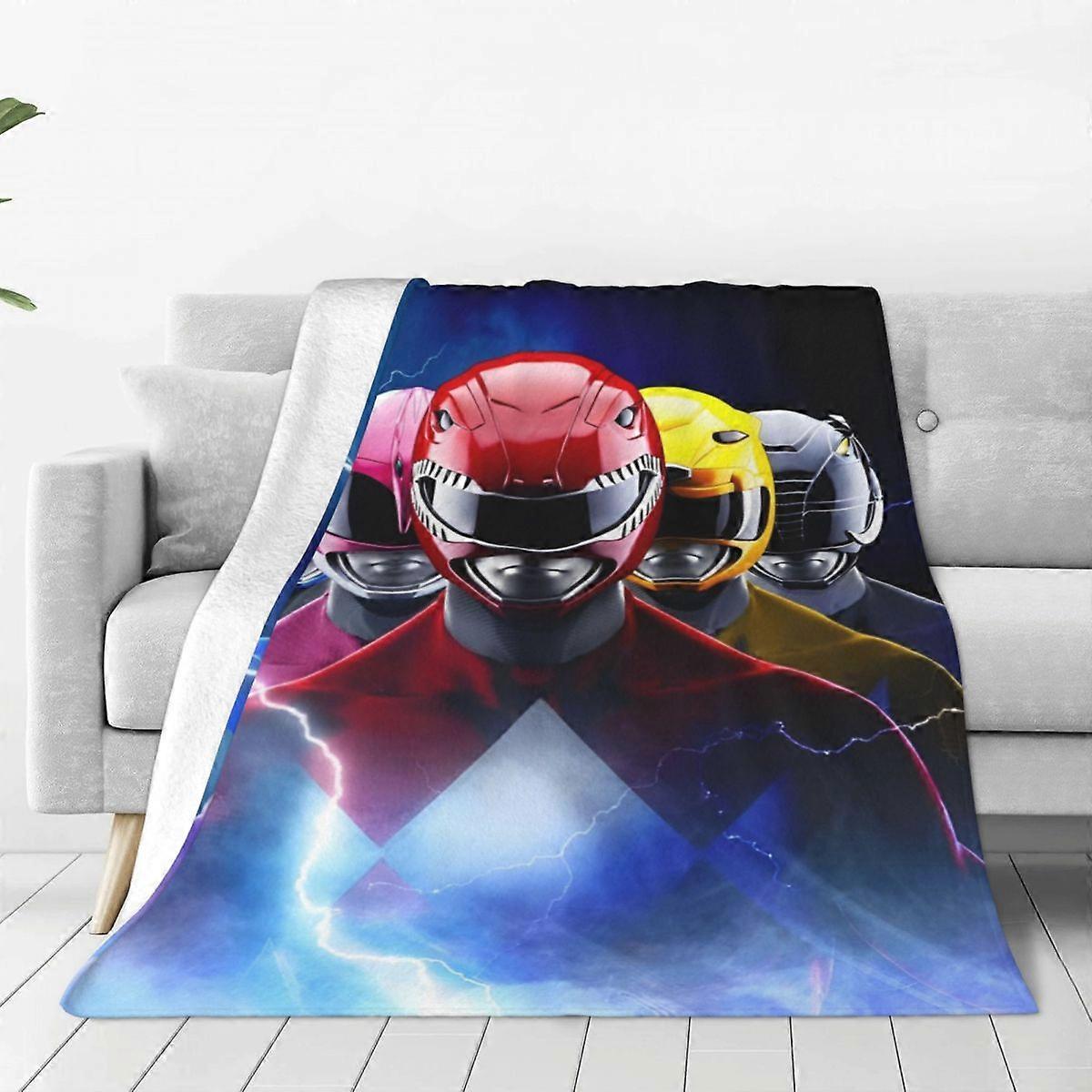v1402 Koce M-Mighty Morphin P-Power Rangers Koc flanelowy Ciepły miękki koc do rzutu do salonu Dekoracyjne koce narzuty na sofę vv1402