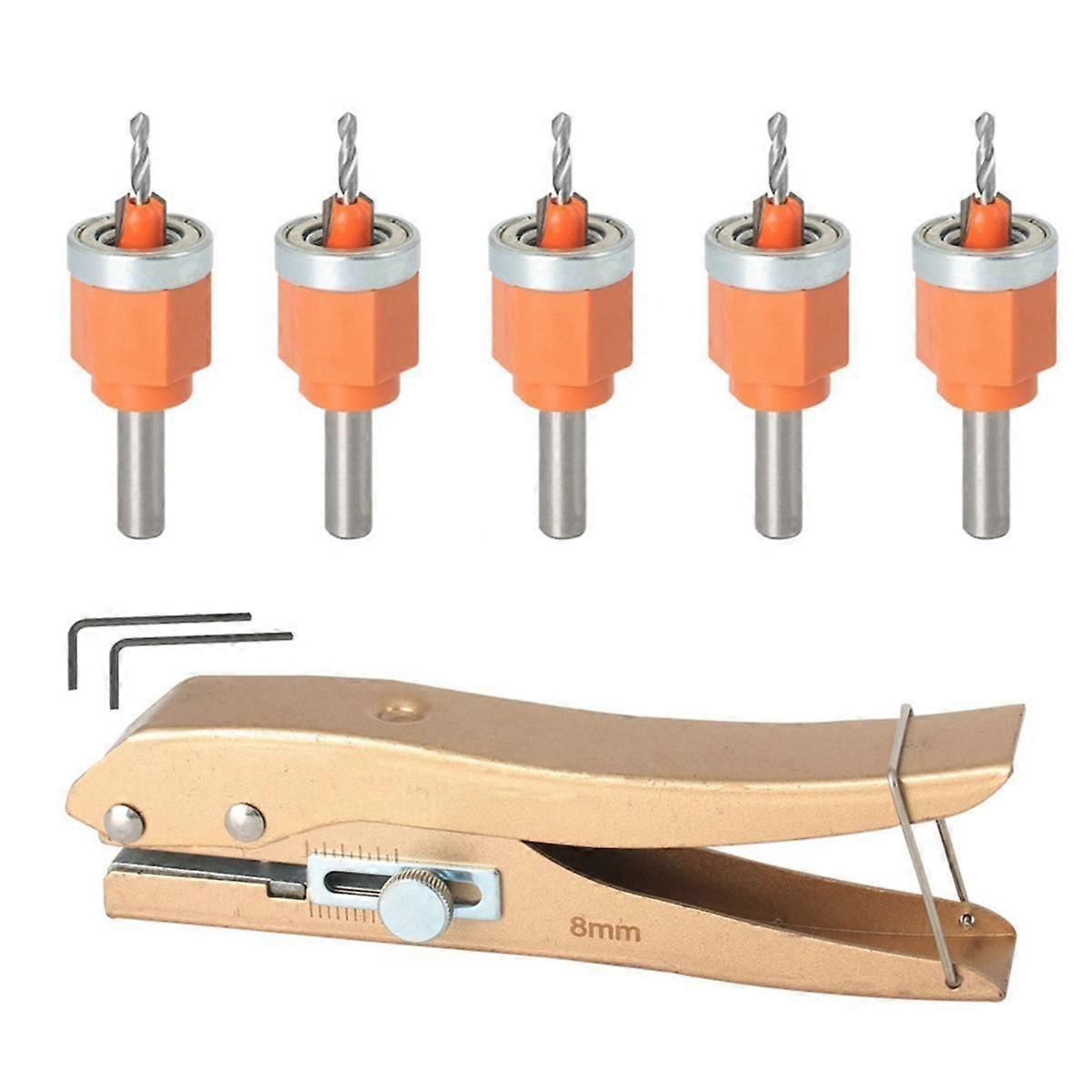 Countersink Drills Woodworking Hole Opener Drill Bit Router Core Limiter Countersunk Head Screw Openers with Bearings -A