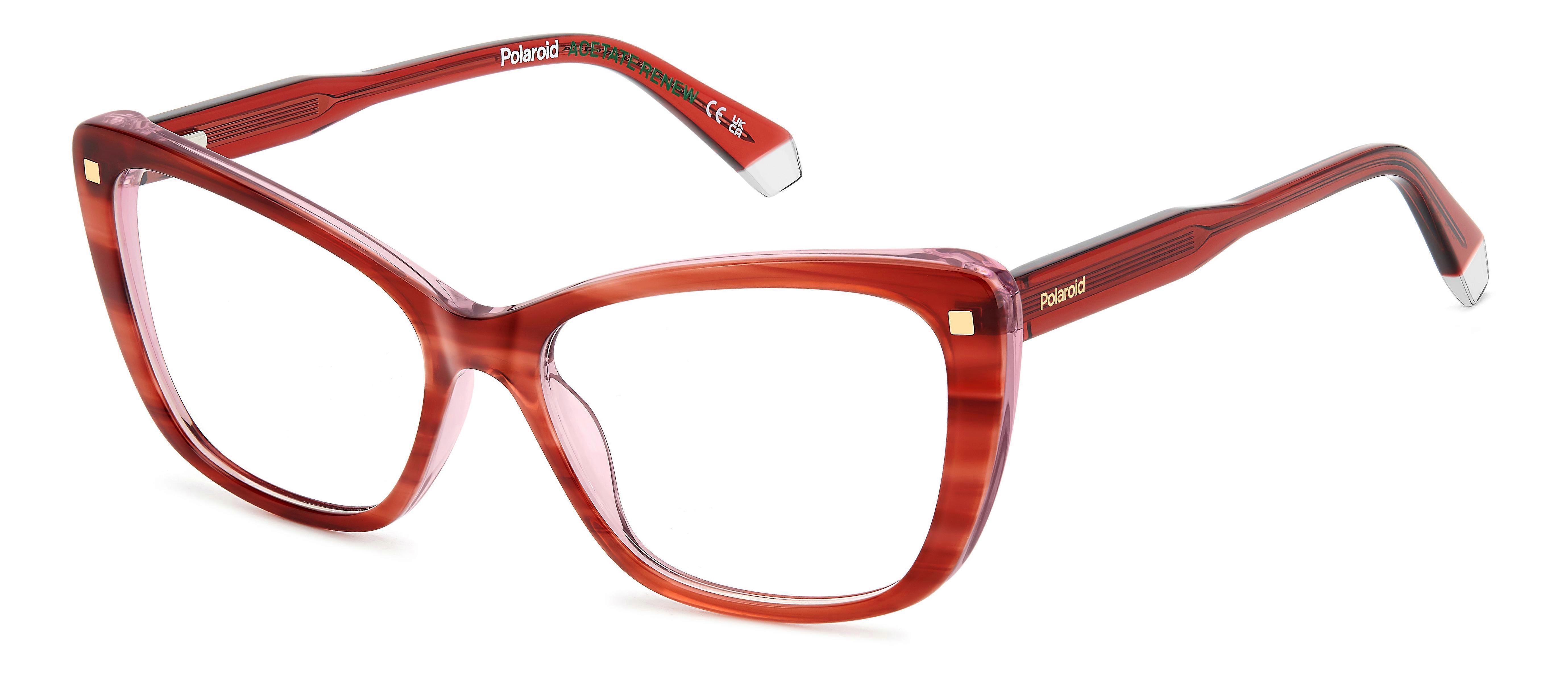 Eyewear Frames POLAROID PLD D542 8RR STRIPED RED 56/16/145 WOMAN