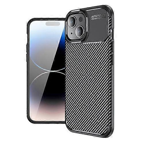 För iPhone 15 Kolfiber Textur Stötsäker TPU Telefonfodral