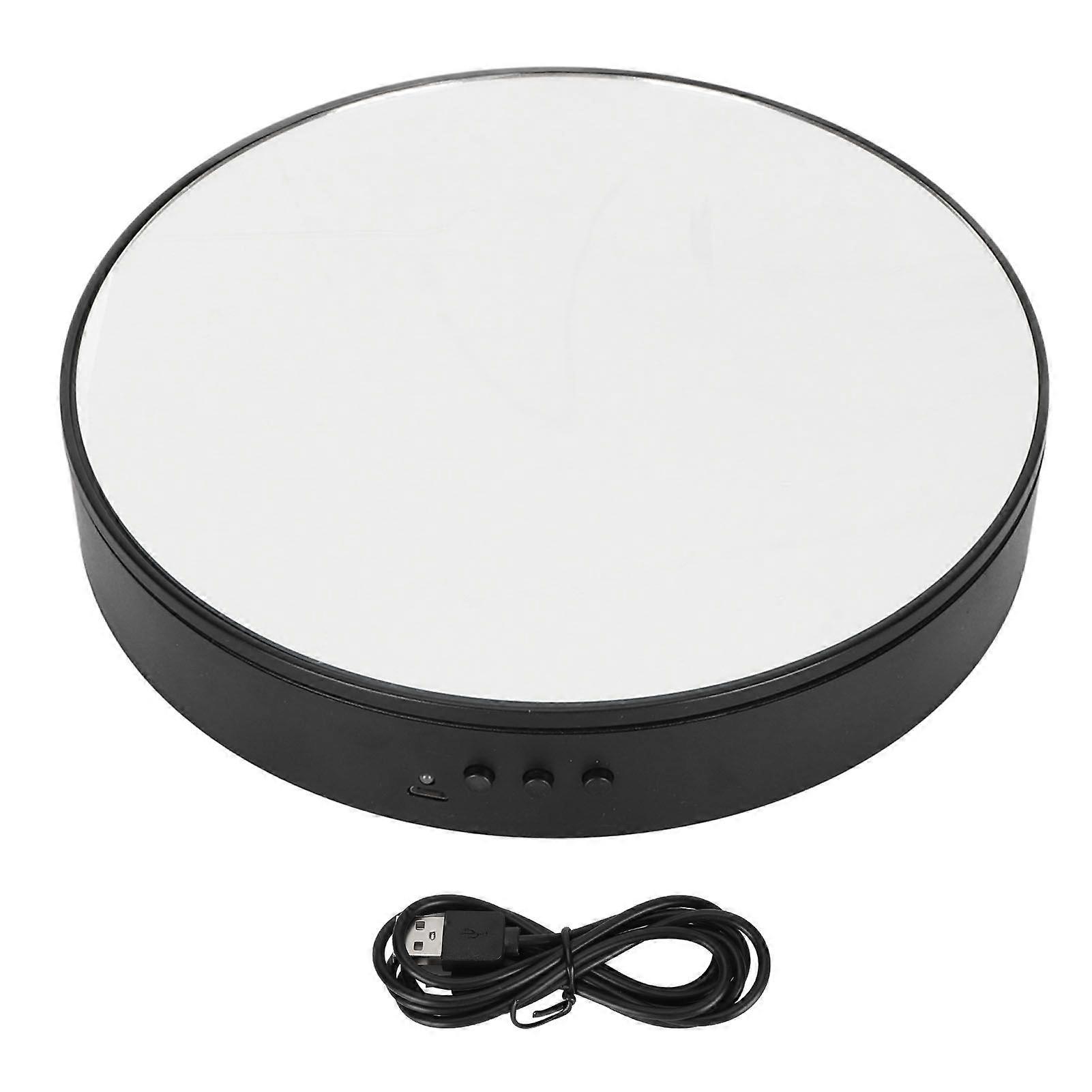 Rotating Display Base Black 360 Degrees 11lbs Load Bearing Battery Or USB Power Low Noise Turntable Display Stand
