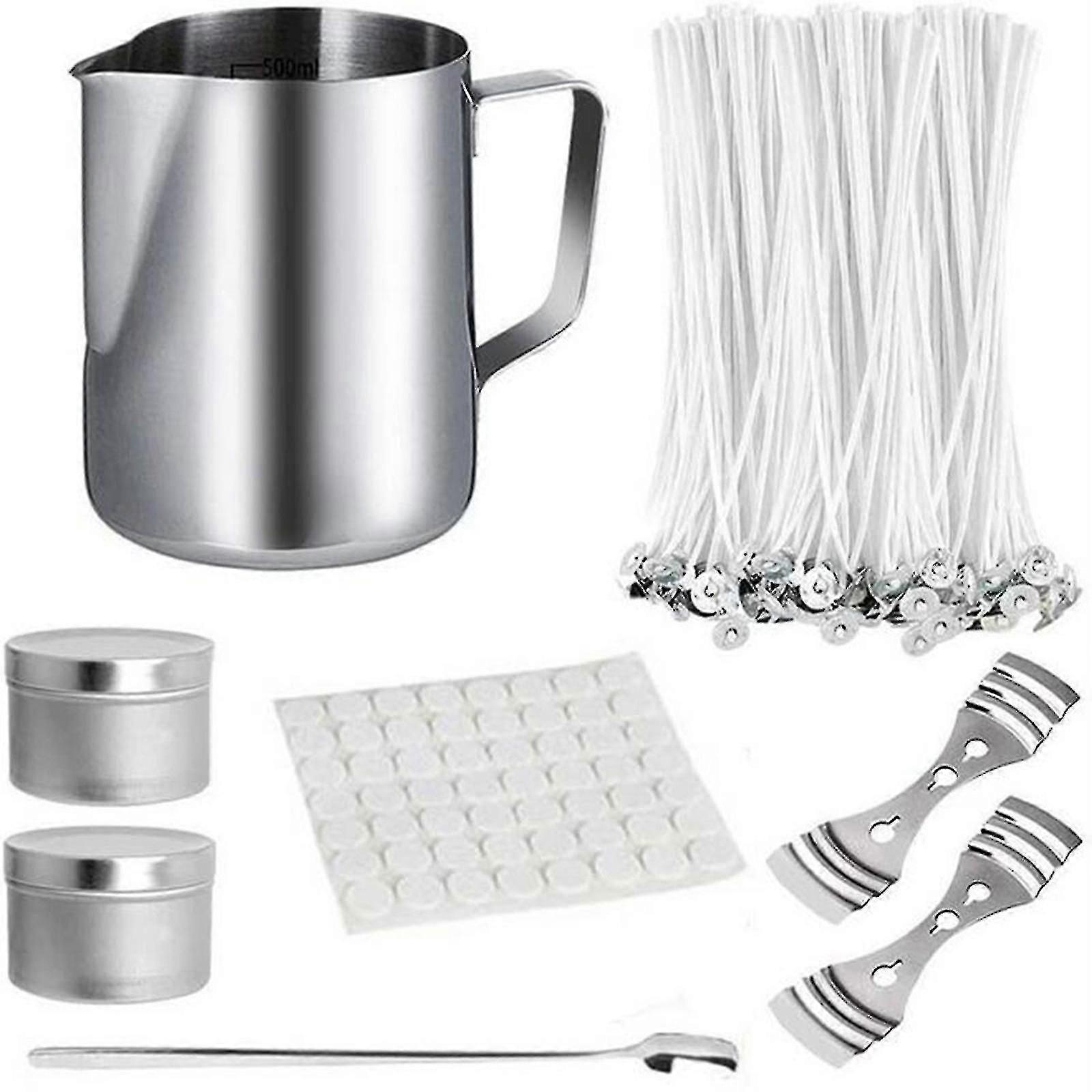 Diy Candle Making Kit Including Wax Jar Beeswax Wick Candle Box Spoon Etc