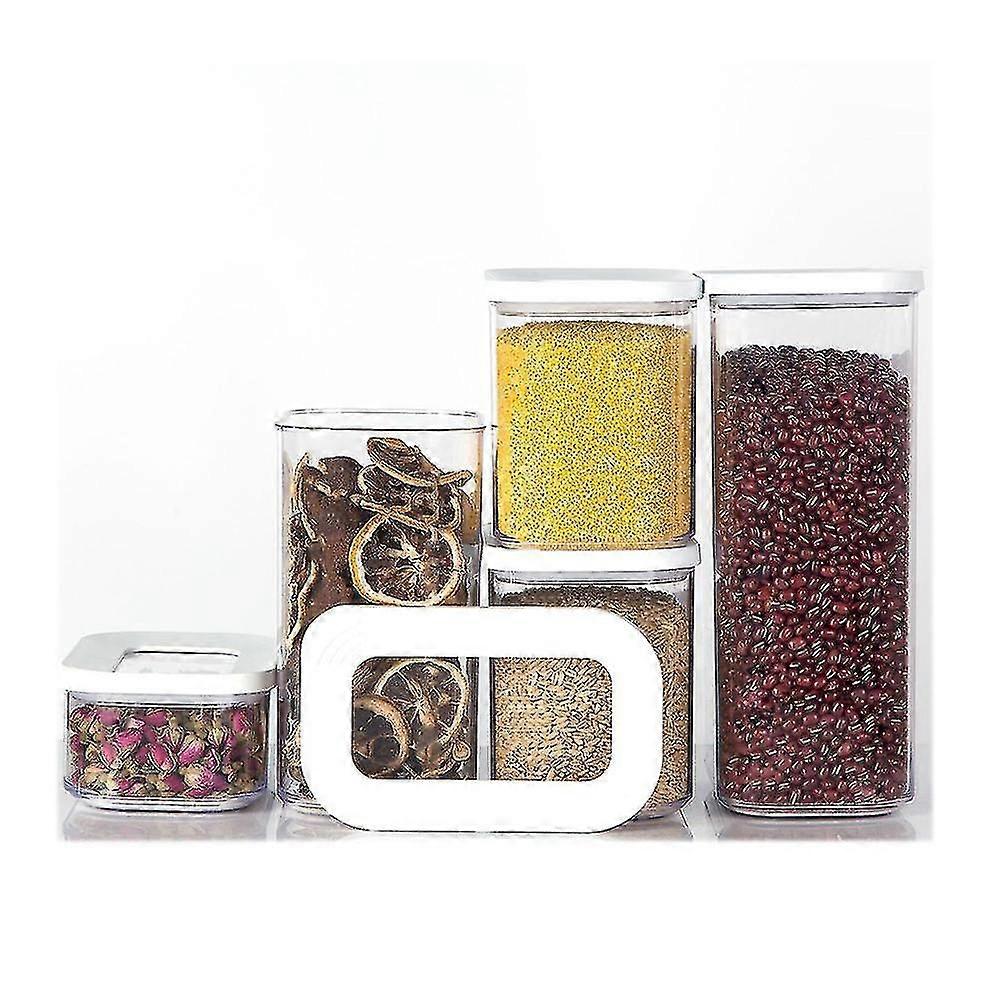 Set Of 5 Food Containers Airtight Food Storage Box Pantry Spice Jar