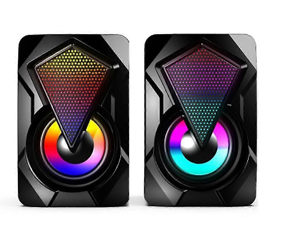 Computer Speakers, Usb Powered Pc Speakers Stereo Mini Multimedia Volume Control,gaming Rgb Lights Jack Speakers For Pc Desktop Laptop Monitor