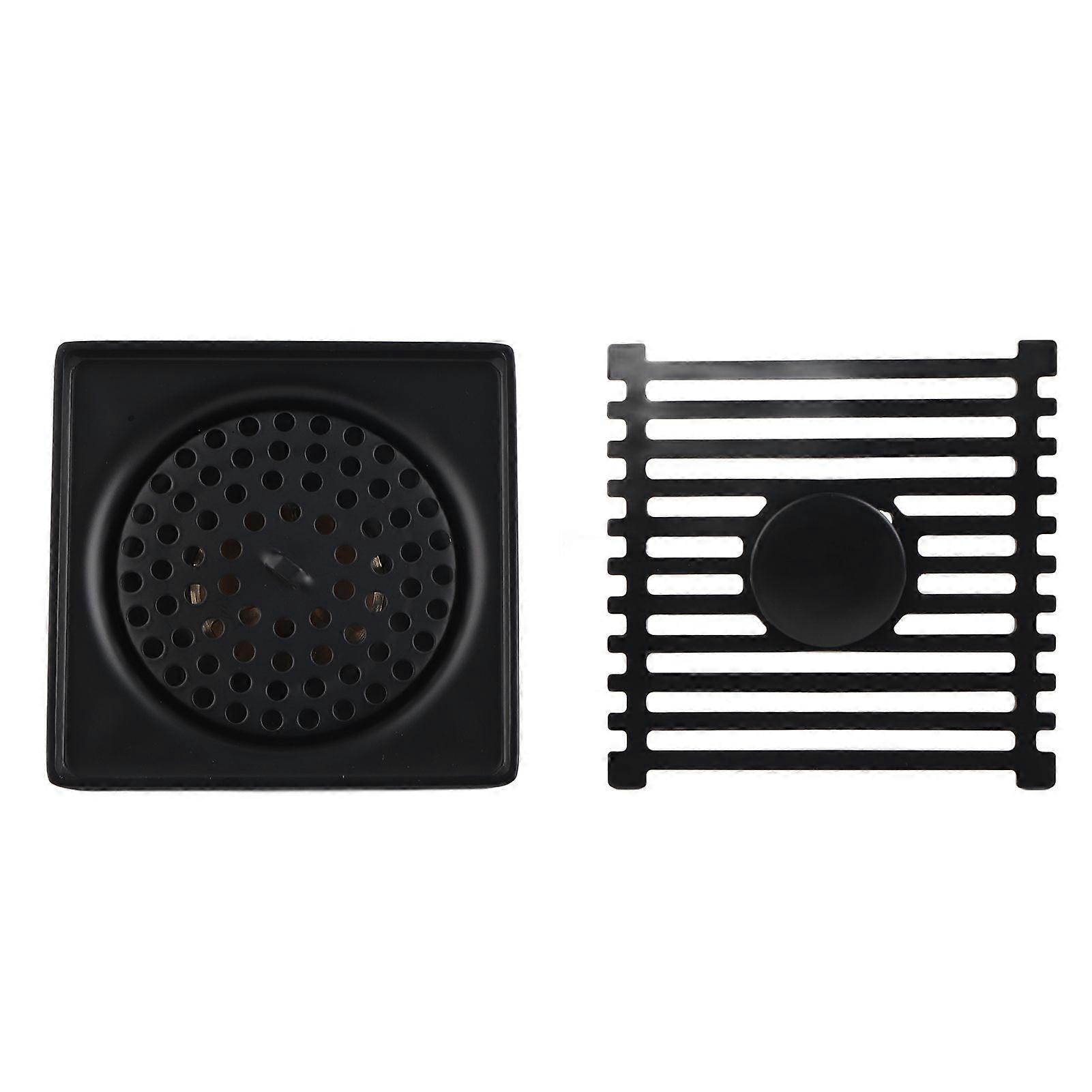 Square Floor Drain with Removable Cover Black Plated Concealed Shower Drain Accessory