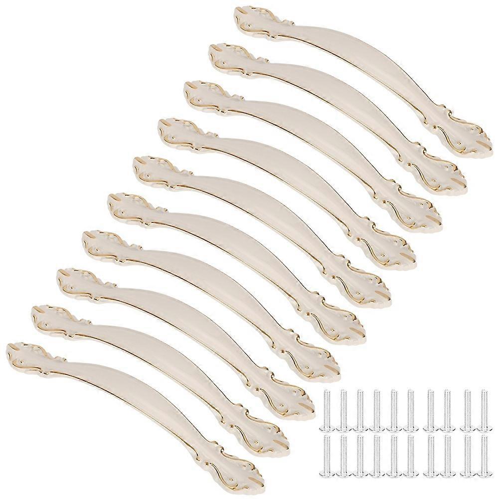 10 Sets Door Pull Handles Ivory White Simple Style Office Drawer Cabinet Universal 96MM