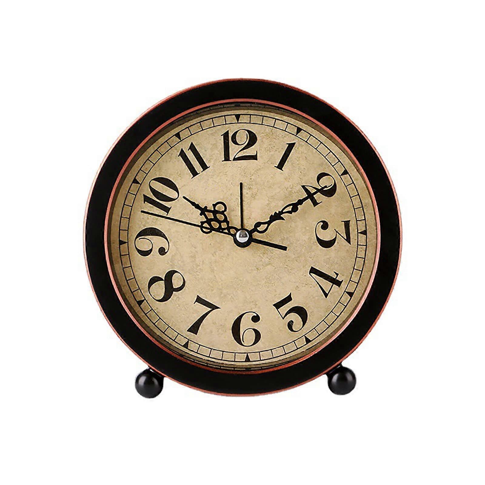 Retro silent alarm clock for bedroom desk