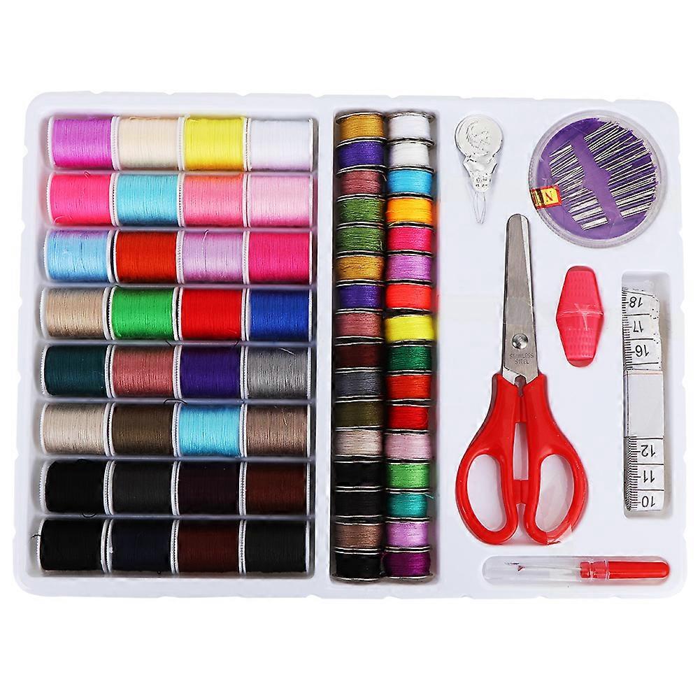 64PCS Colorful Hand Machine Sewing Thread Cord Set Clothes String Spool Box FR-196