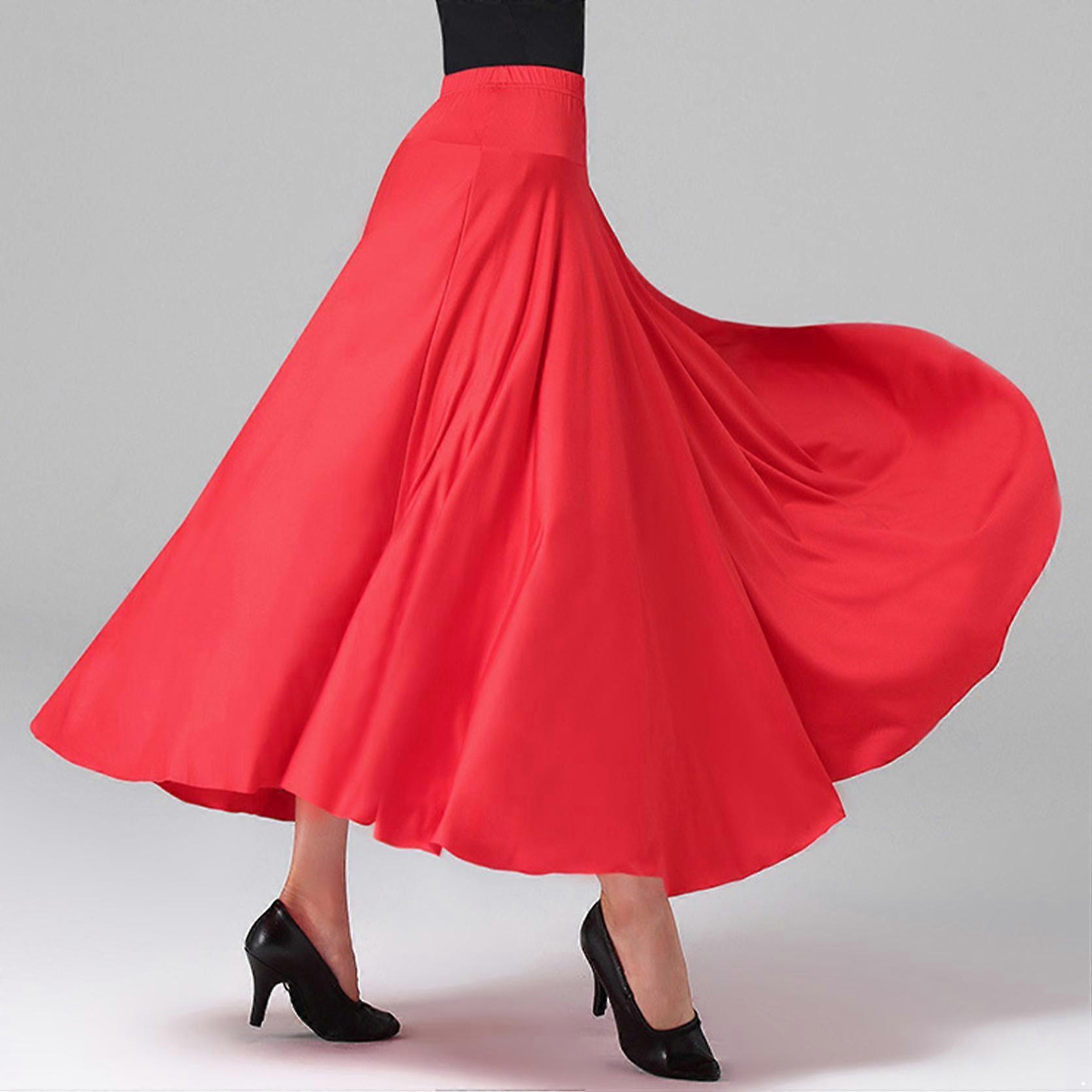 Flamenco Volants Danse Jupe Salle de Bal Grande Balnçoire Robe Longue Danse Du Ventre Jupe Scène Performance Costume