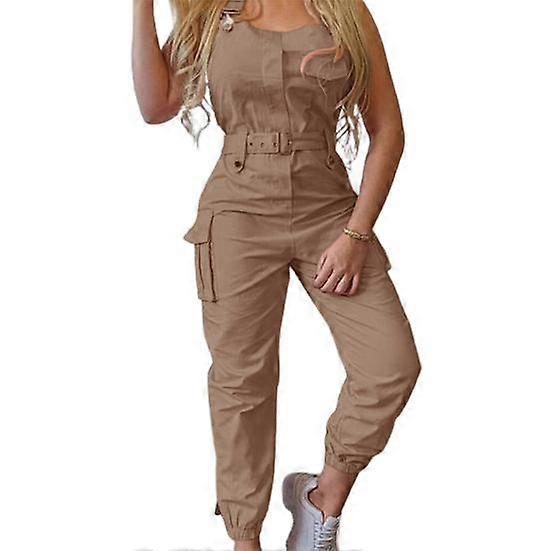 Femmes Combinaison Mode Résistant au rétrécissement Couleur unie Dame Combinaison Cheville Noué Cargo Combinaison Combinaison Globale Combinaison pour l’école