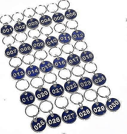 Aluminium Number Tags Hand Tag Hangtag Metal Number Plate Key Deposit Numbered Tags Id Tags Key Tags (1-50, Blue)