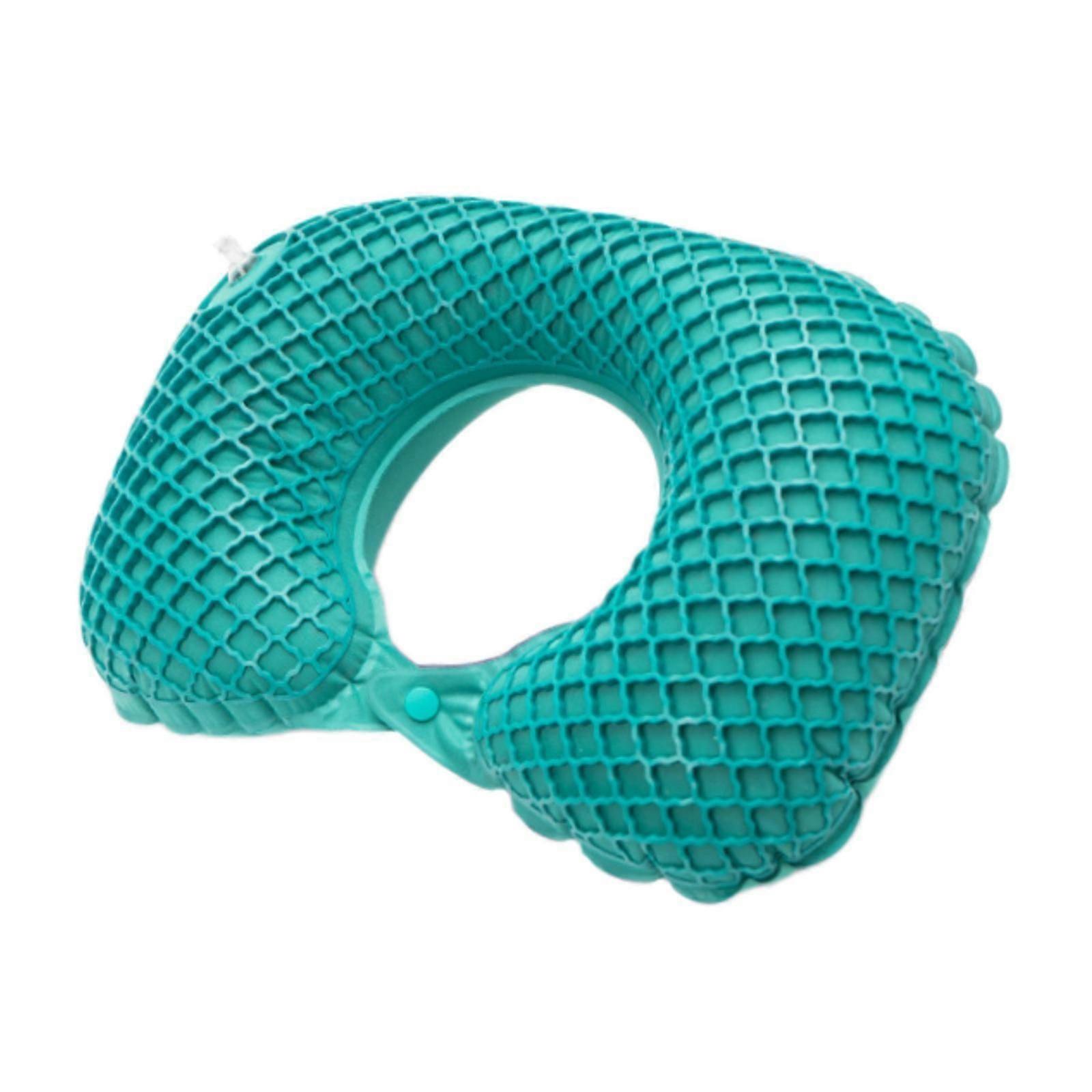 Travel Pillow Comfortable Folding Compact Neck Pillow for Train Car Carry on Peacock Blue