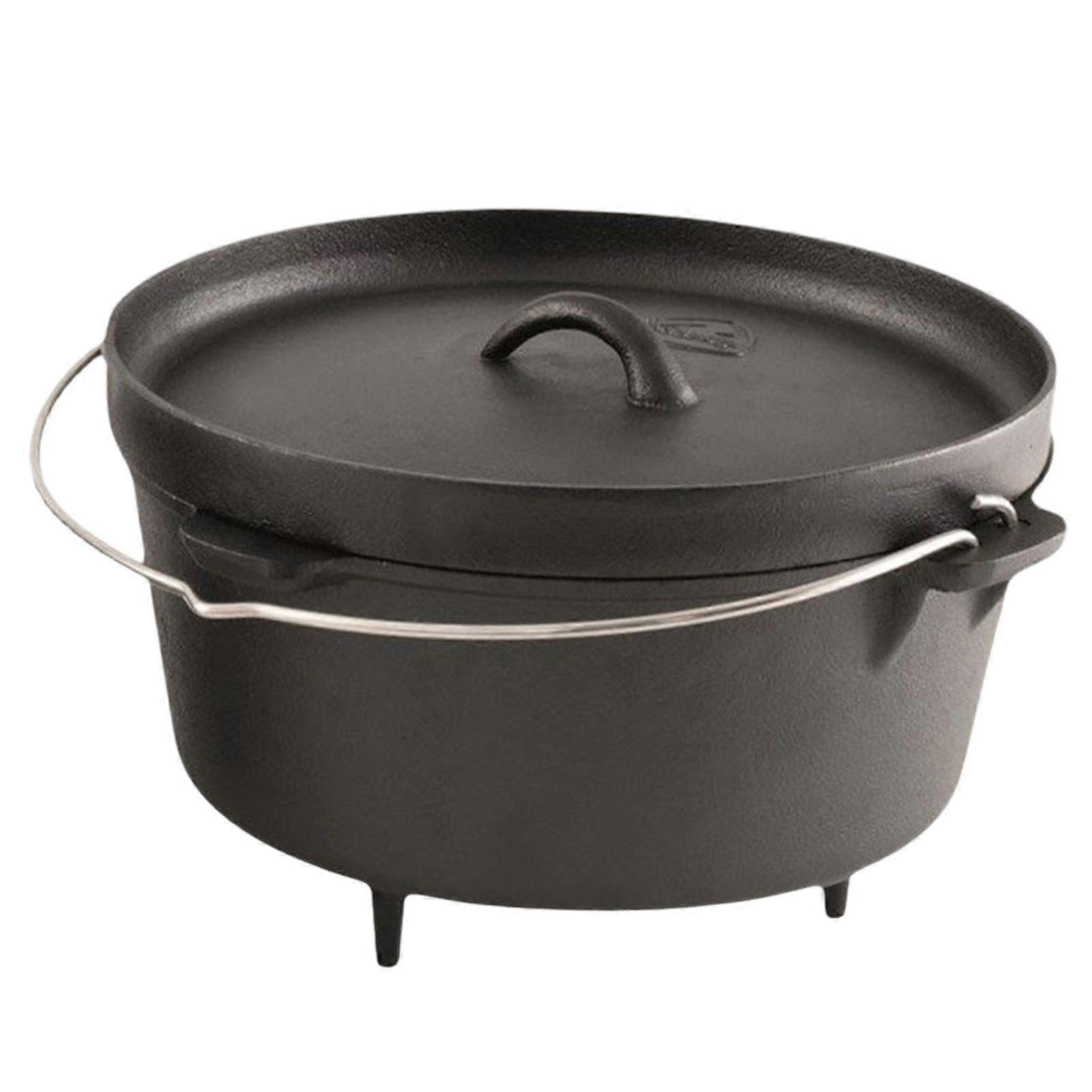 معسكر فرن هولندي من الحديد الزهر تجهيزات المطابخ المحنك مسبقا للتخييم للشواء Campfire