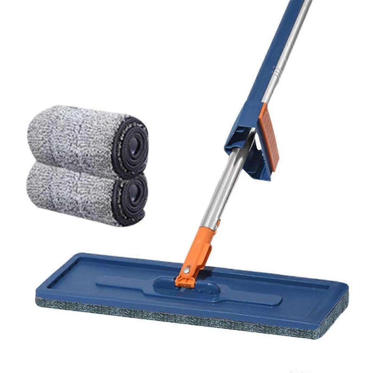 Squeeze Mop Magic Flat Hands Free Mountable Washing Lazy Mops for Cleaning Household Cleaning Tools 2 Replaced Pads A