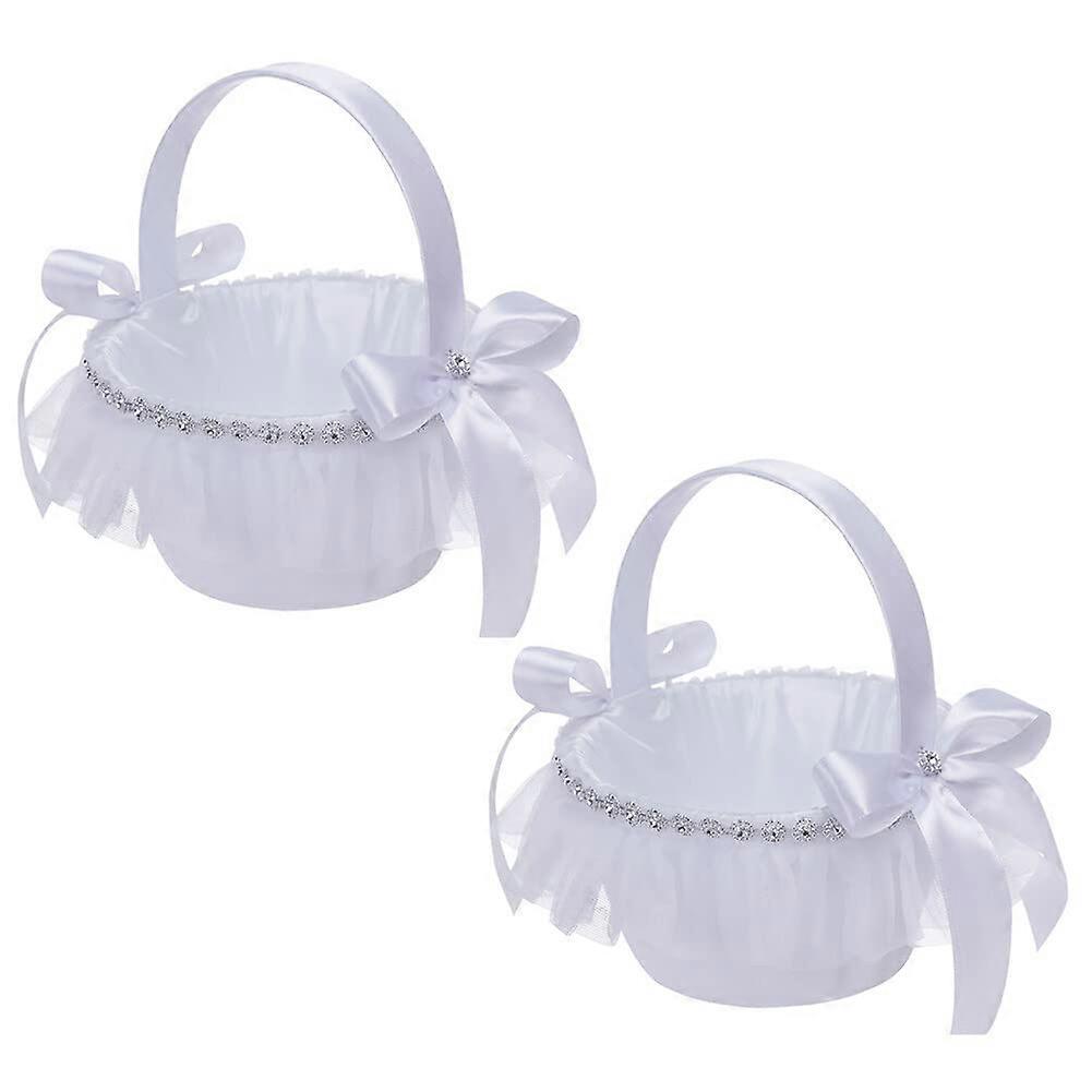 2 Pack Flower Baskets for Wedding Decorations