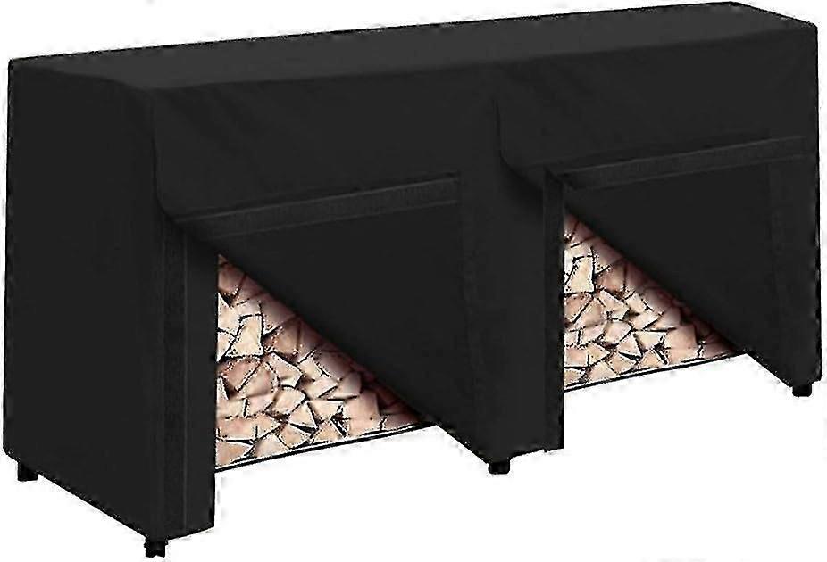 Support à bois de chauffage de 8 pieds avec couvercle Combo Set Porte-bûches extérieur étanche, empileur robuste de cheminée f