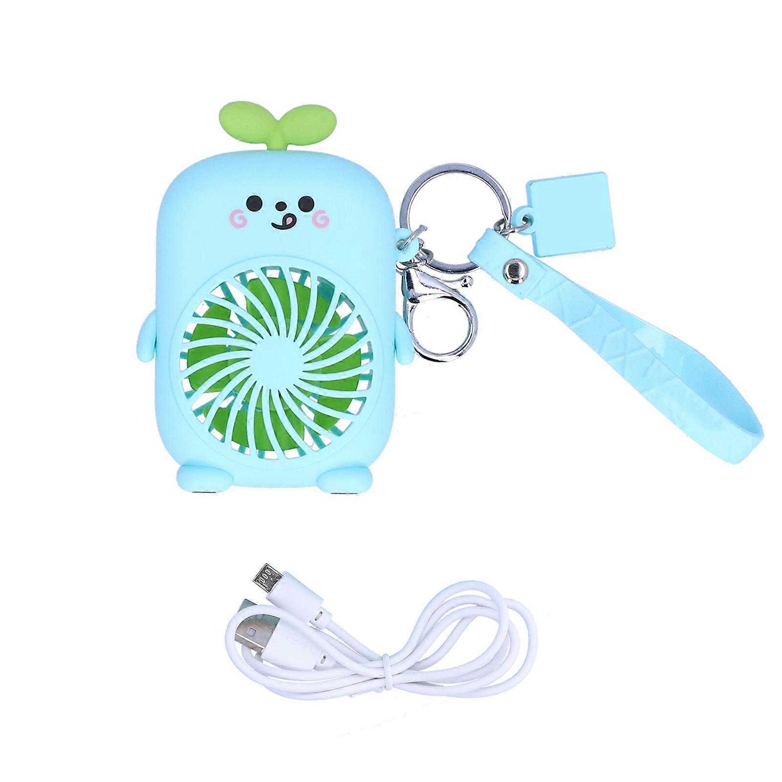 Handheld Fan With Key Chain USB Charging Cute Portable Mini Personal Fan For Dorm Room Home