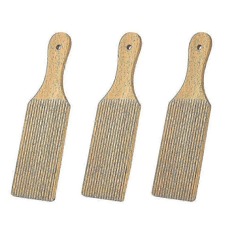 3 Pcs Gnocchi Boards and Wooden Butter Paddles for Rolling Dough 9.1 X 2.8 in Gnocchi Paddle Pasta Making Tools Roller-Good