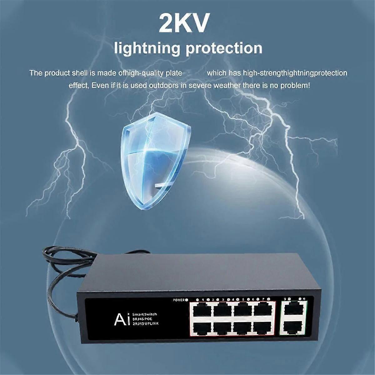 POE Switch 100Mbps Ethernet Switch POE Splitter IEEE 802.3af/At for IP Camera Wireless AP Wifi Rout