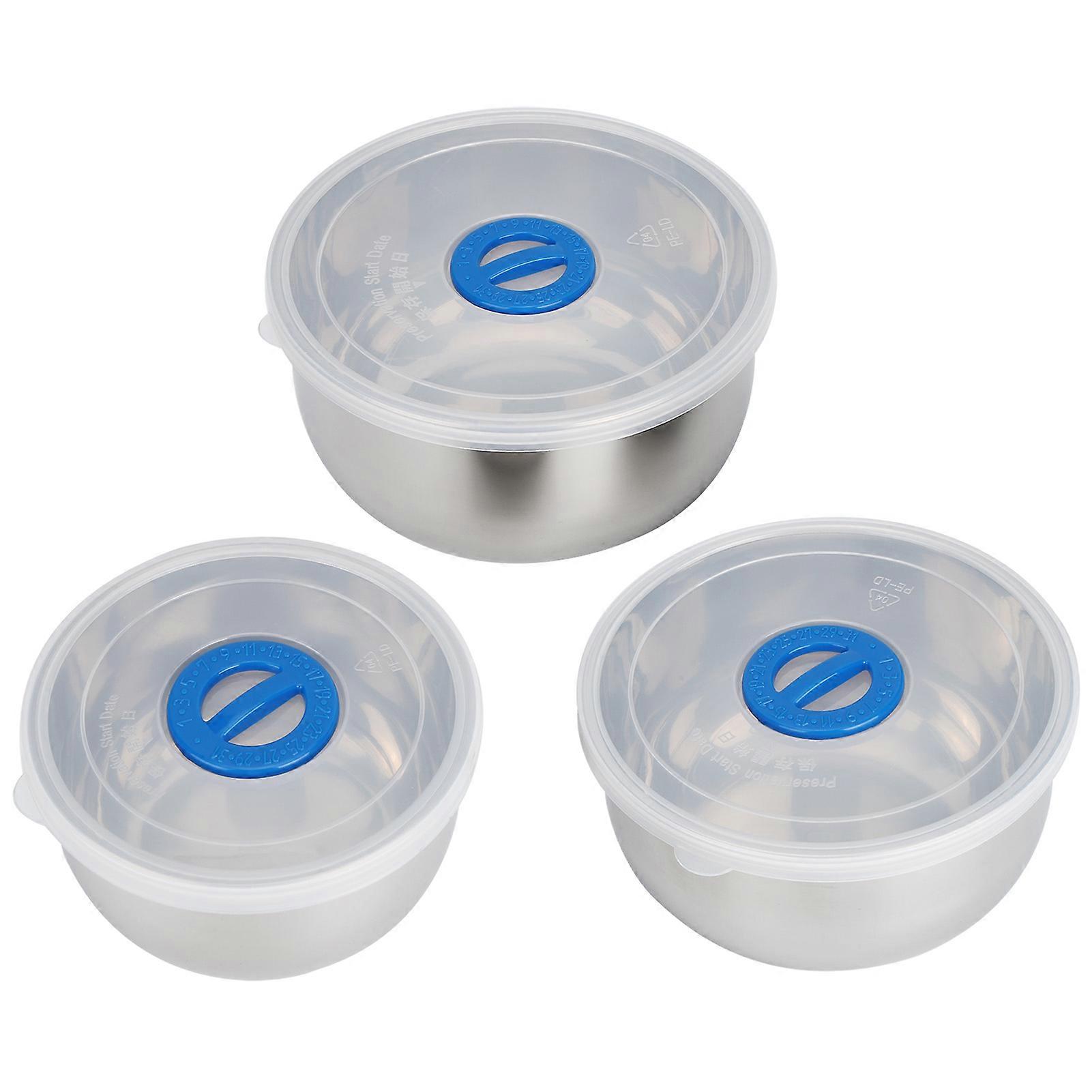 Stainless Steel Leakproof Food Storage Lunch Boxes Set of 3 - Durable, Stackable, Airtight Meal Prep Containers
