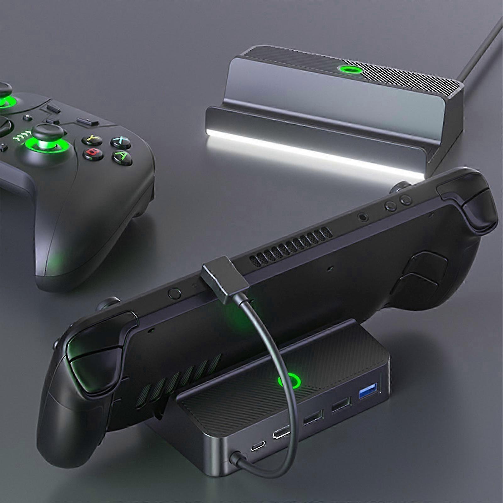 Stacja dokująca USB C do Steam Deck, tryb TV/Desktop Stacja dokująca Steam Deck 5 w 1 z HDMI 2.0 4K@60Hz, 1000 Mbps Gigabit Ethernet, 2 USB-A 2.0
