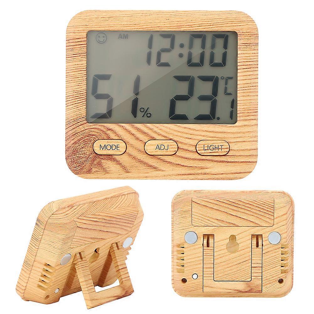 Electronic Clock Indoor Thermometer and Hygrometer with Accurate Temperature and Humidity Readings, Battery Operated