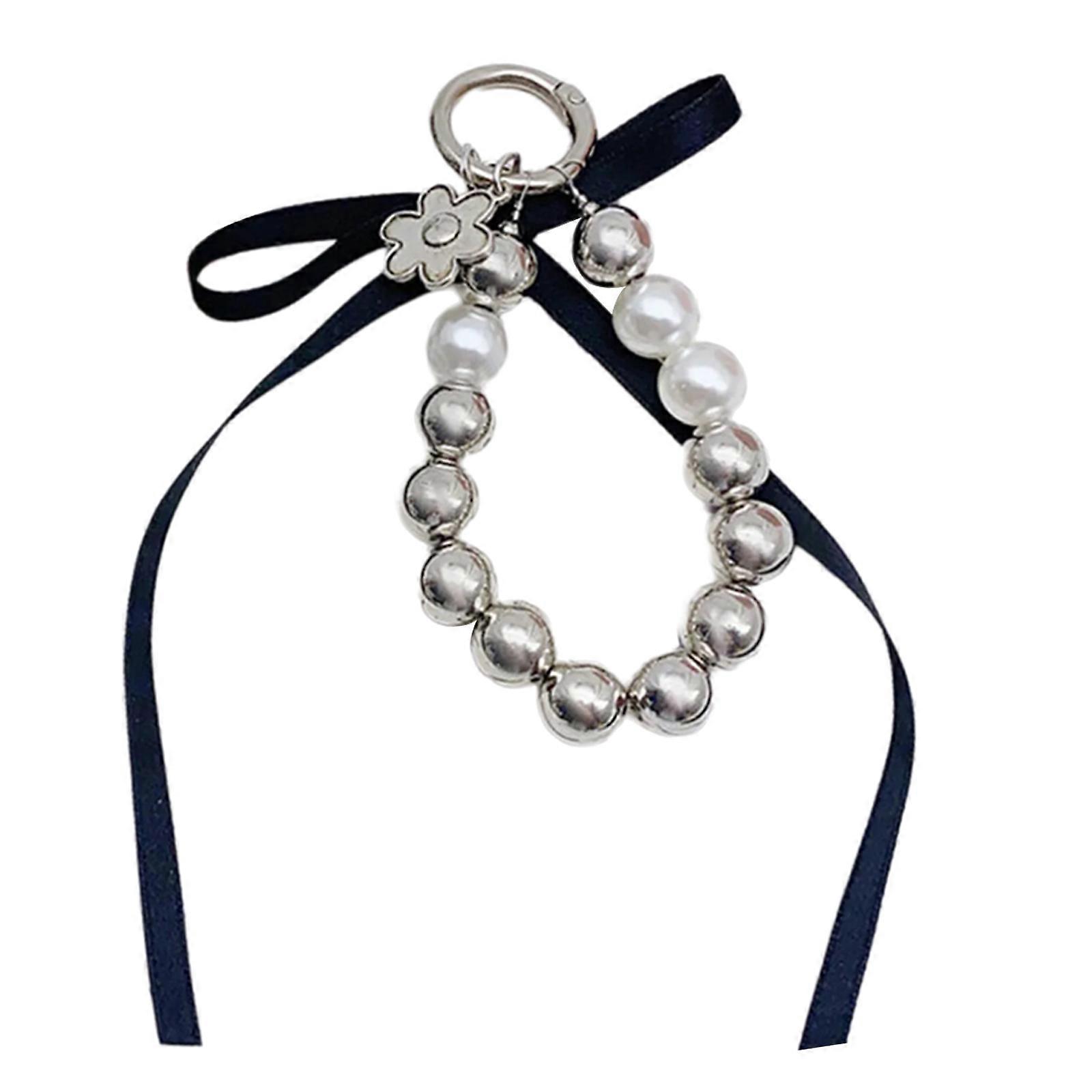 Mobile Phone Hanging Cord Elegant Pearl Bead Bowknot Phone Fashion Hanging Chain Key Strap Star Pendant Wrist Chain