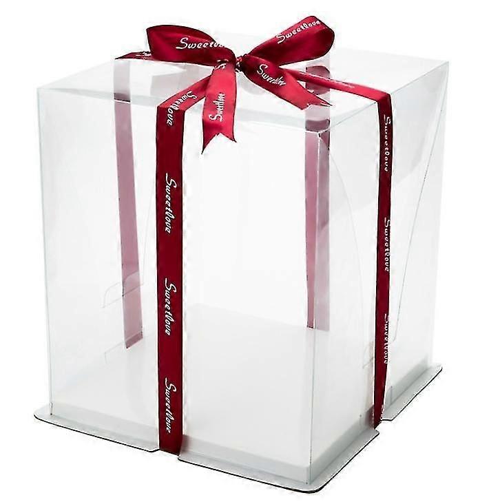 Clear Plastic Double-Layer Cake Box, Transparent Gift Box