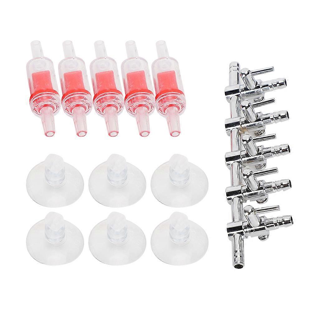 Aquarium Regulating Valve Set with Check Valve, Suction Cup, and Air Pump Accessories for Fish Tanks