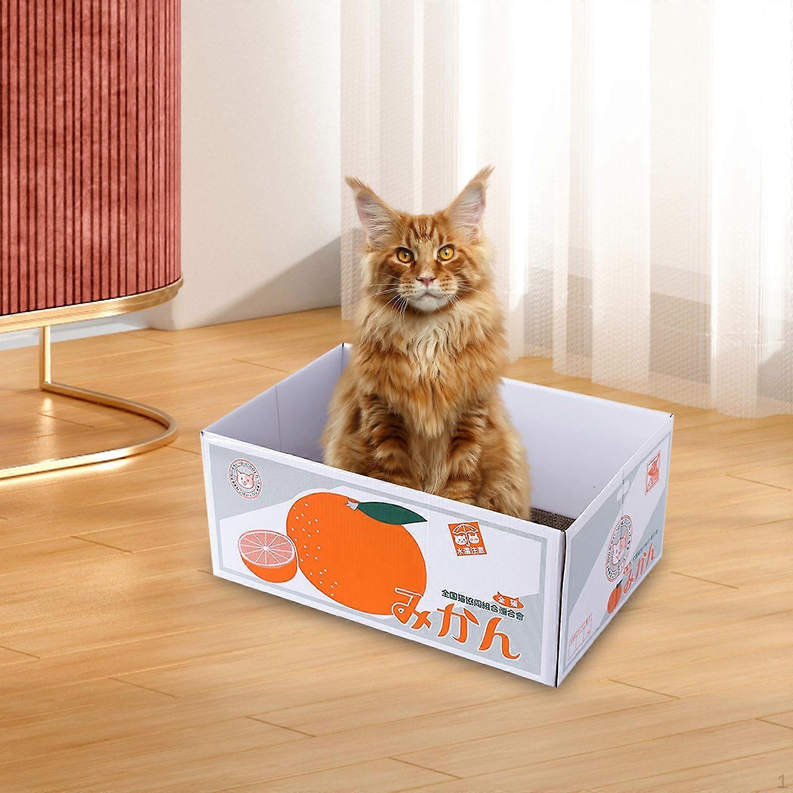 Cardboard Cat Scratcher Box Scratch Pad Kitty Scratching Playing Sleeping Heavy Duty Catnips