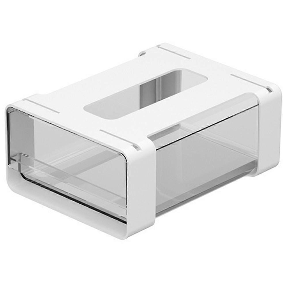 Invisible Under Desk Drawer Organizer Adhesive Hanging HIPS PET Storage Box-Small Size
