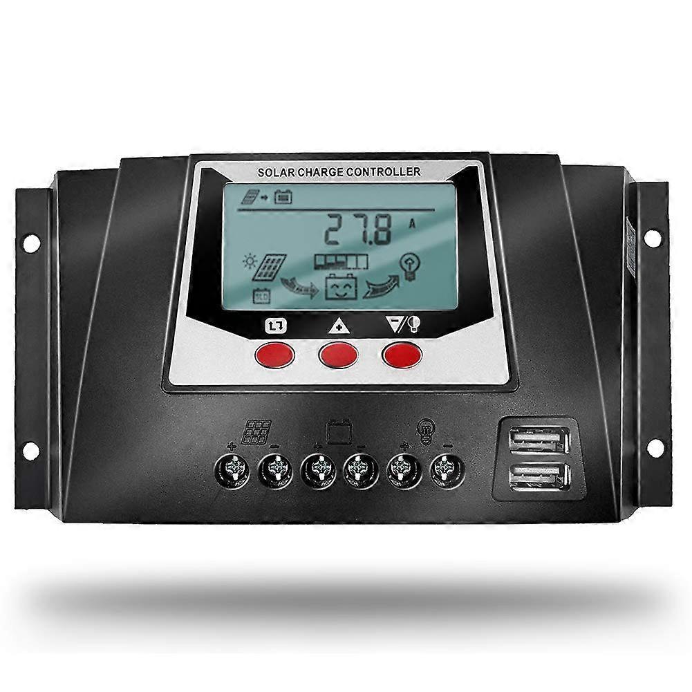30A Solar Charge Controller 12V/24V/36V/48V with Intelligent Auto Identification Regulator with LCD Display for Solar Panel Battery - WP3048D