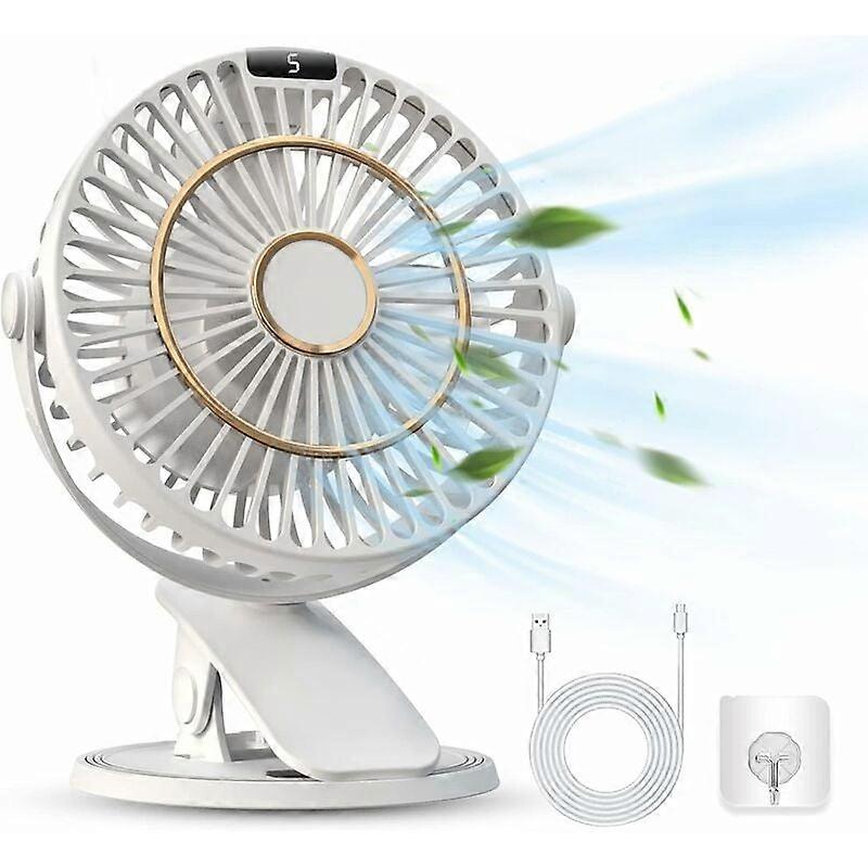 Mini Fan, Quiet, 5 Speed Settings, Clip-on Table Fan
