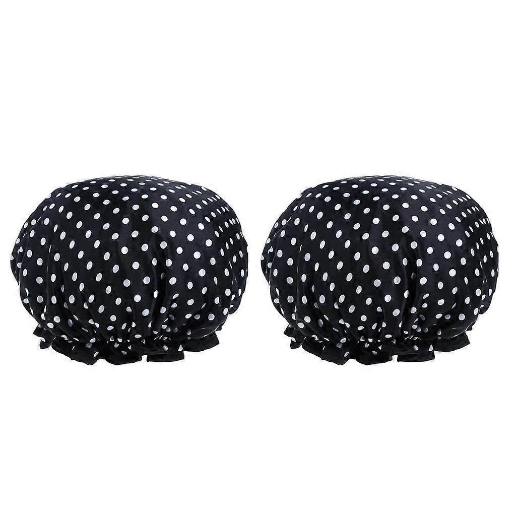 2 Pieces Double Layer Waterproof Shower Bathing Caps for Red