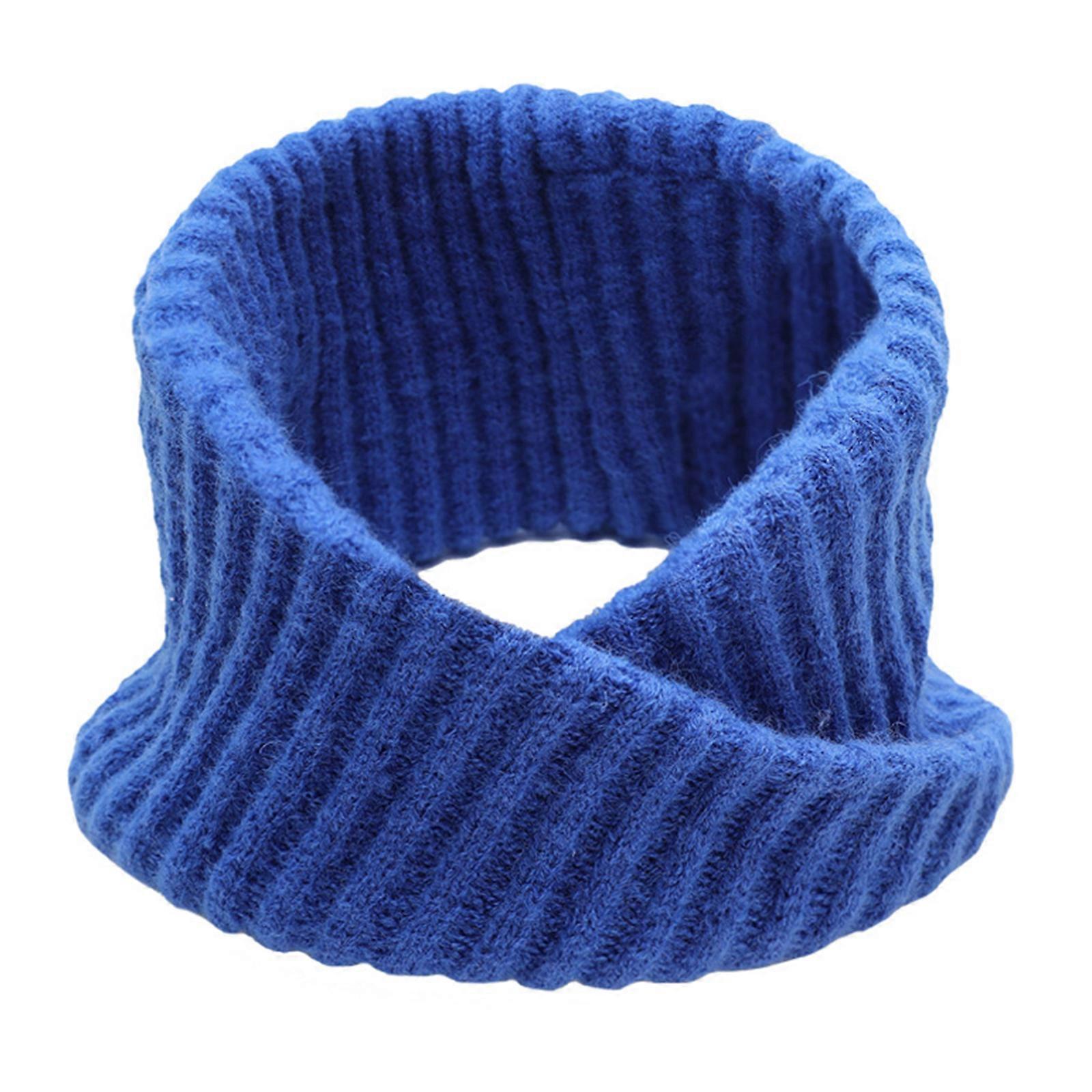 سميكة مزدوجة طبقة الرقبة وشاح للنساء الرجال الرقبة الناعمة أكثر دفئا لون الصلبة متماسكة الكشمير الصوف طوق وشاح الشتاء العنق الأزرق الملكي