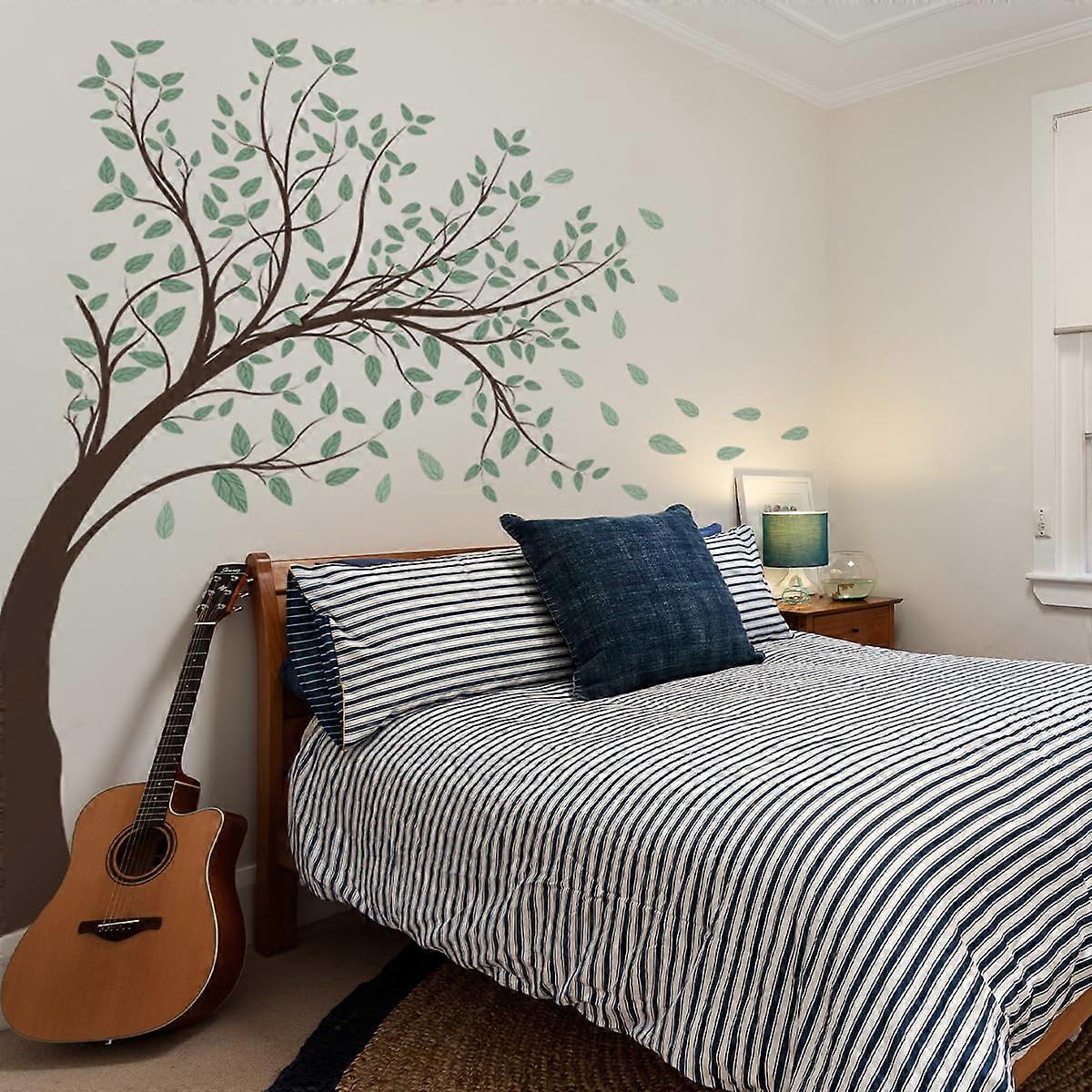 Giant Green Tree Walls 3d Flying Leaves Walls Dica Own Large Green Tree Branches