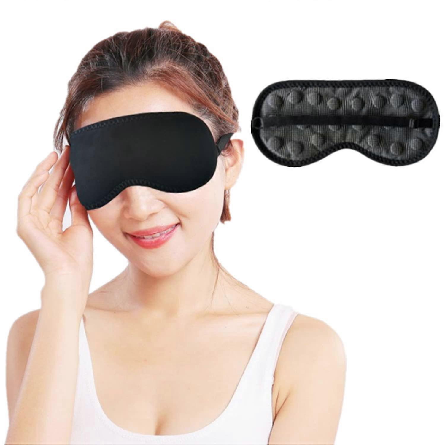 Magnetic Far Infrared Blackout Velvet Eye Mask for Travel, Napping, Meditation, Soft Comfort, Adjustable Fit