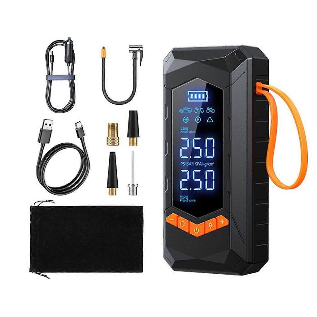 Motorcycle Electric Air Compressor with LED Light Tyre Inflatable Pump Inflator