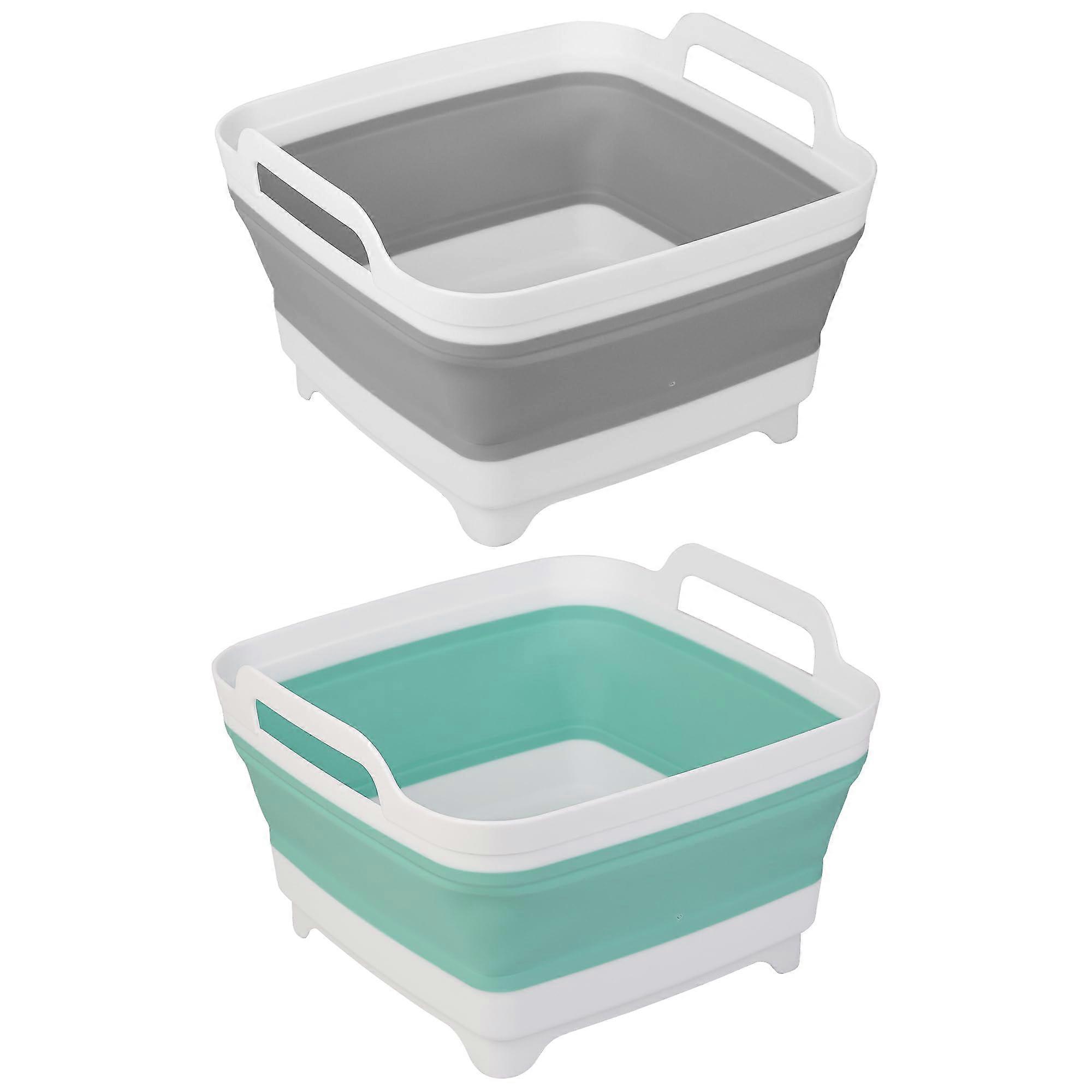 2 Pack Collapsible Dishpan for Cleaning Sink 2.4Gal/9L Each