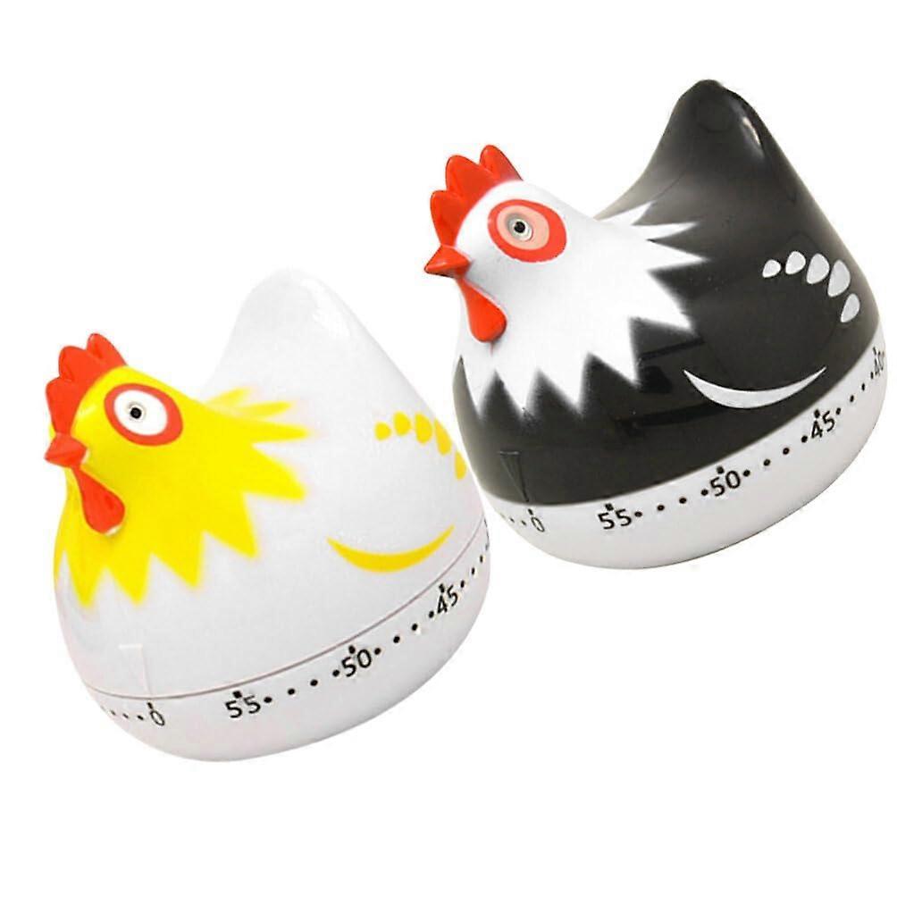 2 Pcs Chicken Pattern Kitchen Timer for Cooking 6.7x6.5cm